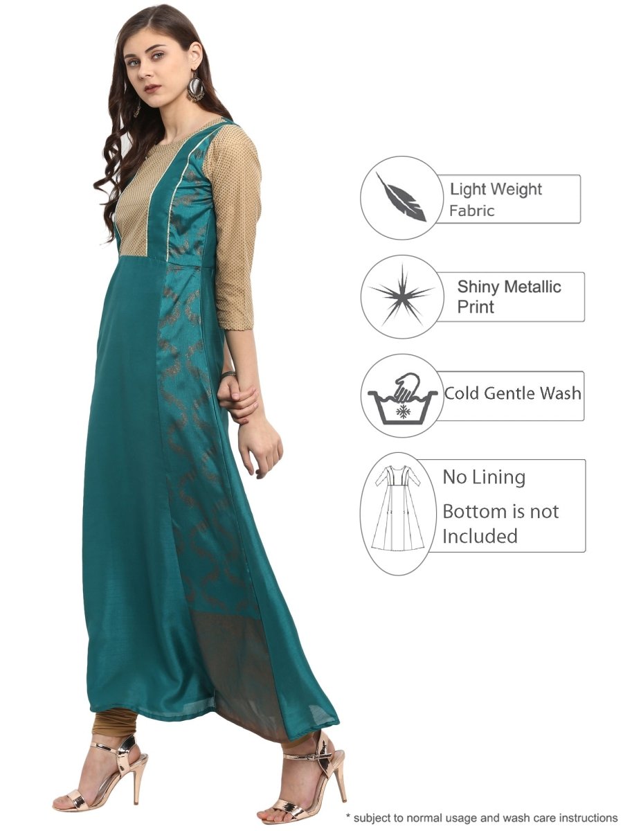 Ahalyaa Partywear Foil Print Beautiful Kurta