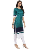 Ahalyaa Women Multicoloured Colourblocked Straight Beautiful Kurta