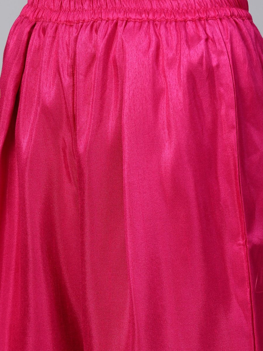 Ahalyaa Magenta & Pink Screen Printed Kurta with Palazzo
