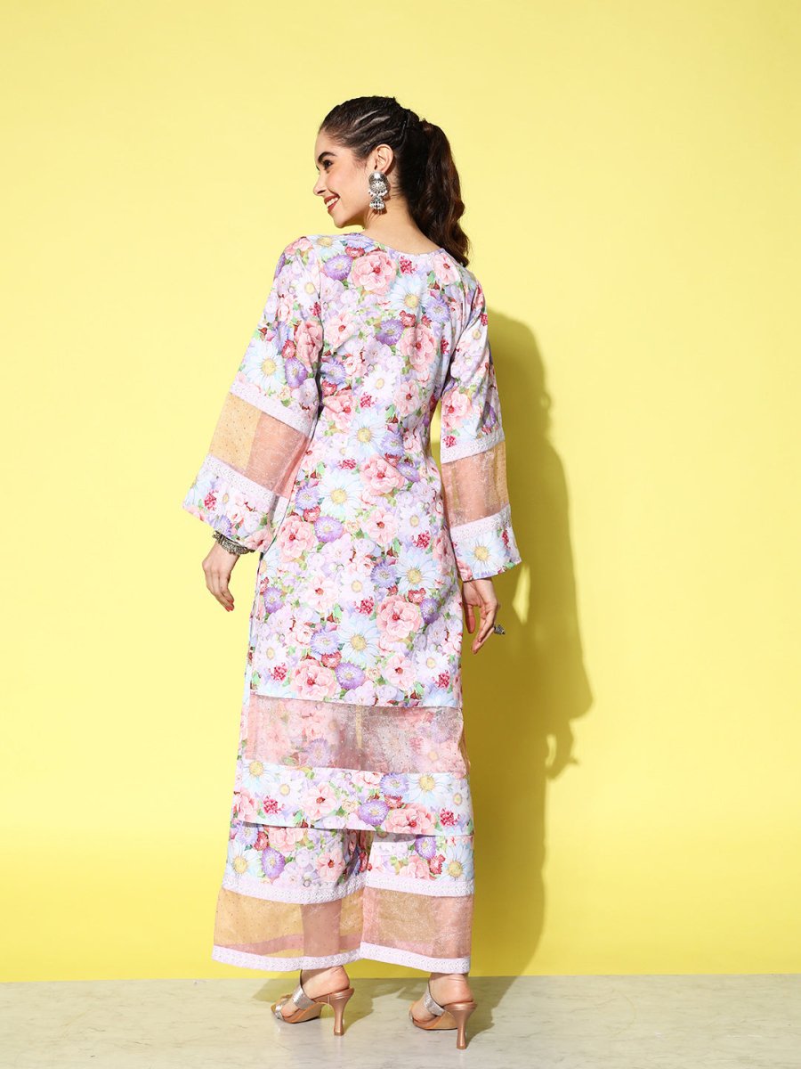 Ahalyaa Women Floral Printed Kurta with Palazzos