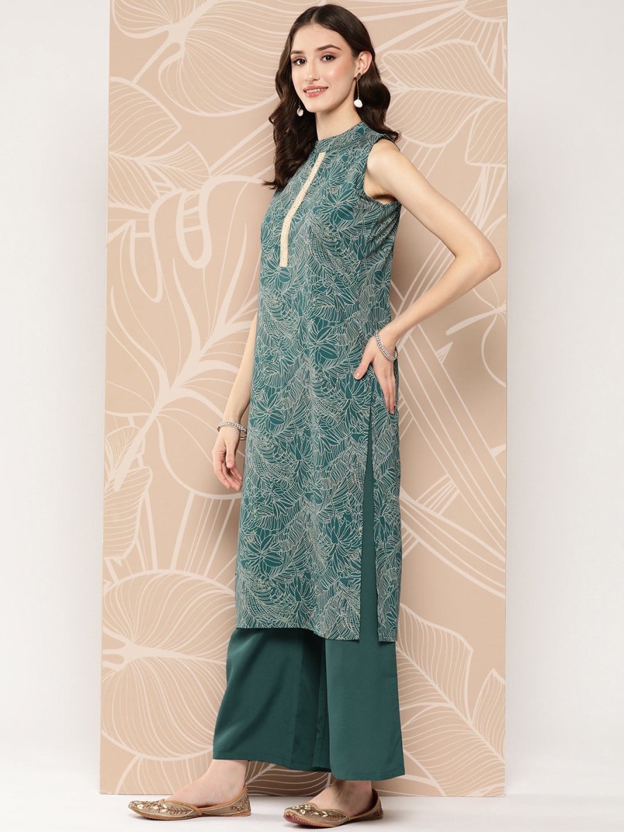 Ahalyaa Floral Printed Regular Kurta with Palazzos