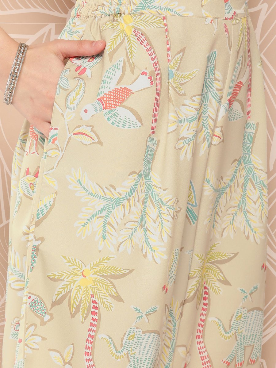 Ahalyaa Floral Printed Regular Kurta with Palazzos