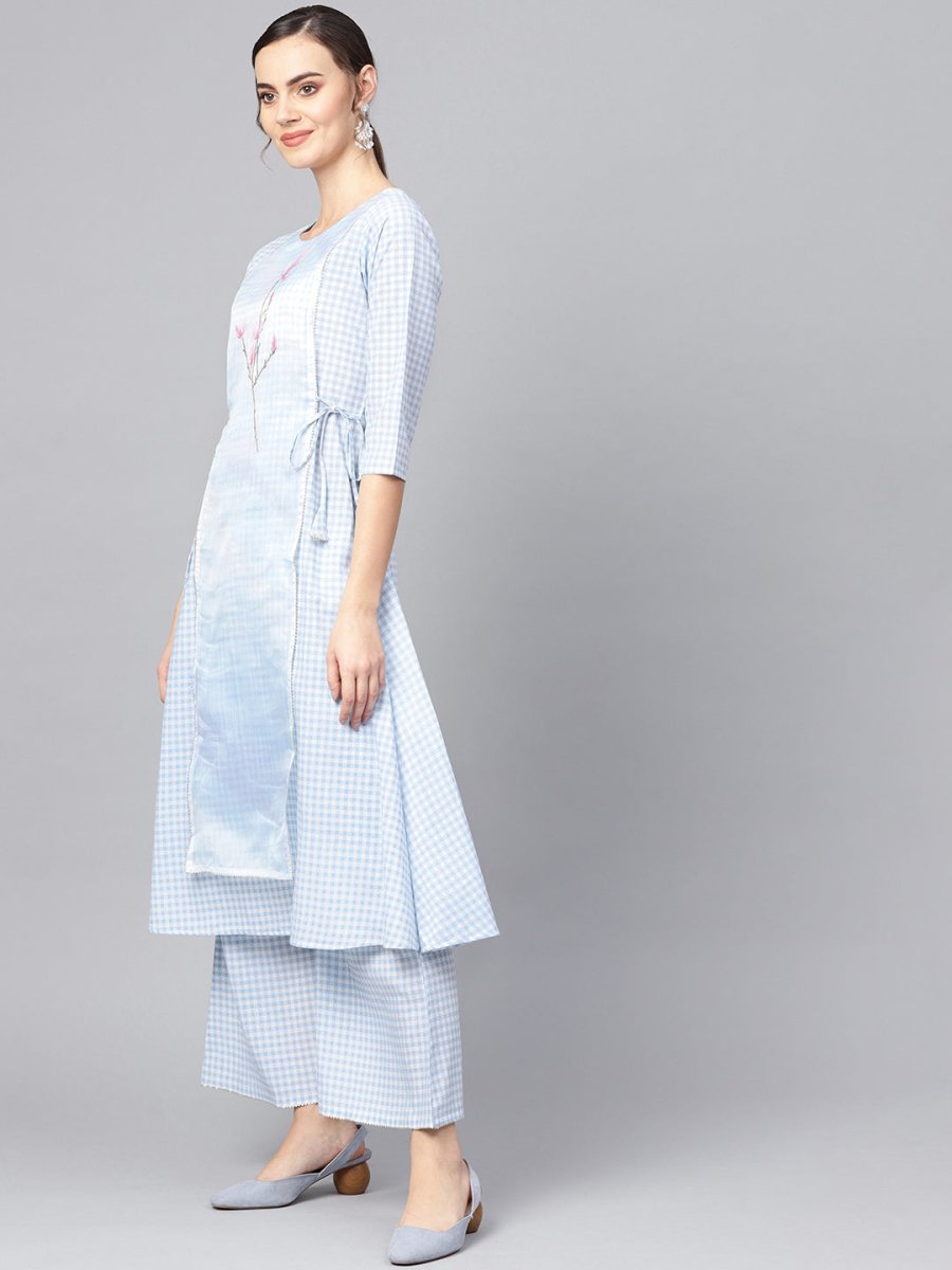 Ahalyaa Printed A Line Beautiful kurta with Palazzo for Women