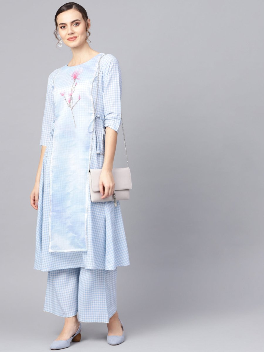 Ahalyaa Printed A Line Beautiful kurta with Palazzo for Women