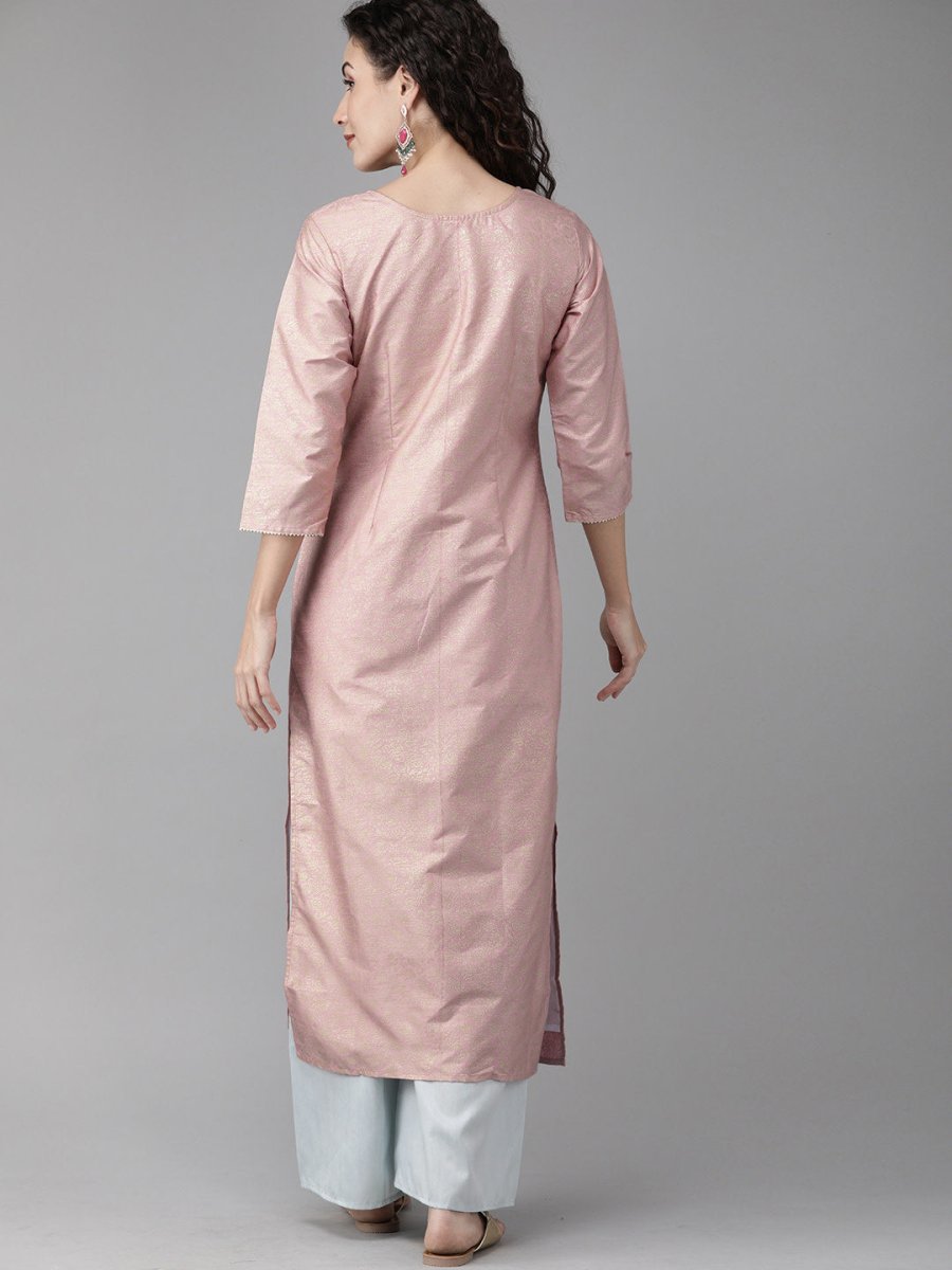 Ahalyaa Women Pink & Blue Printed Beautiful Kurta with Palazzo