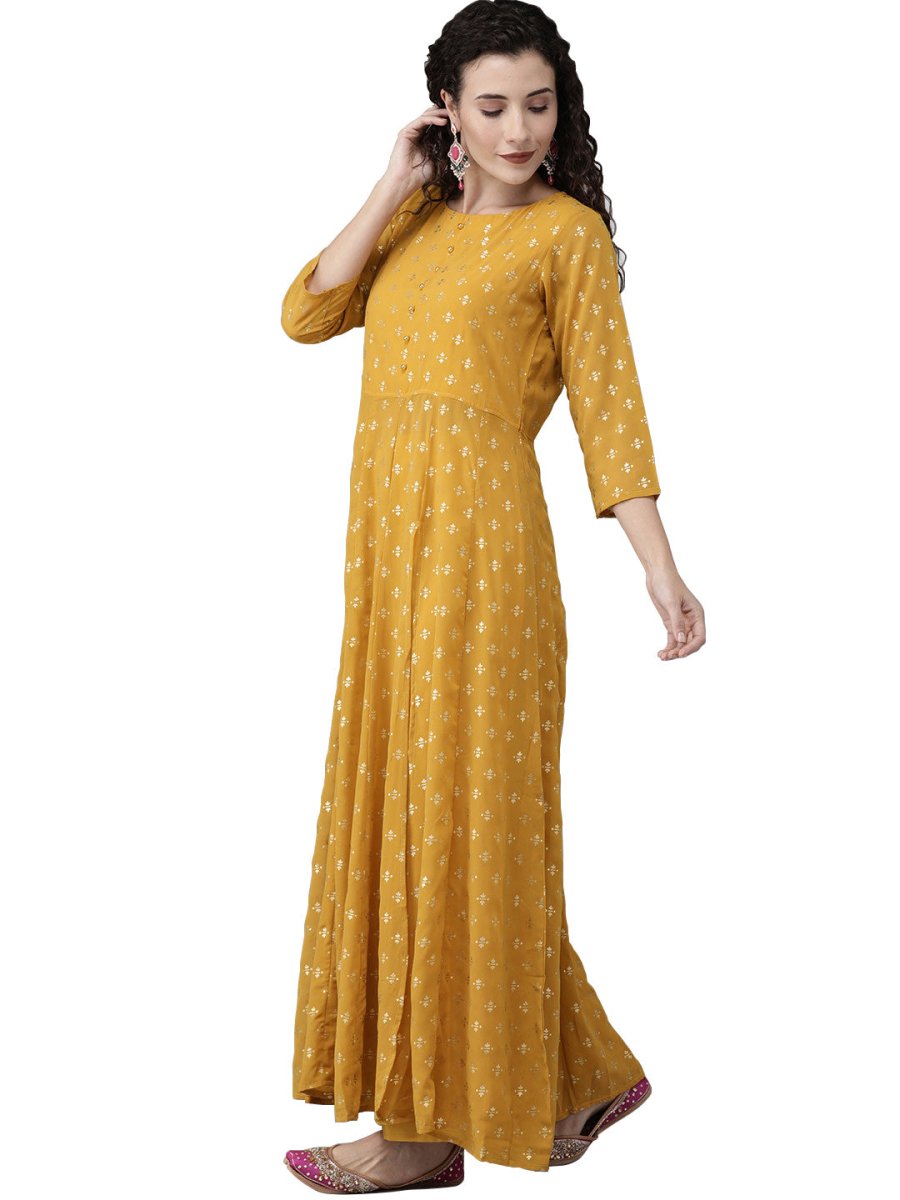 Ahalyaa Mustard Kurta with Beautiful Palazzo Set