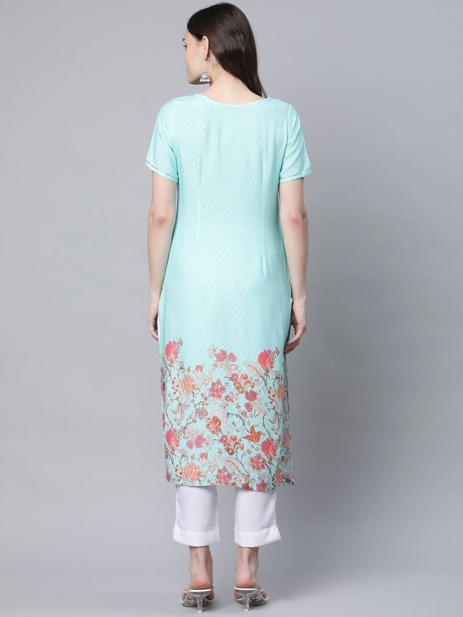 Ahalyaa Women Floral Printed Gotta Patti Kurta