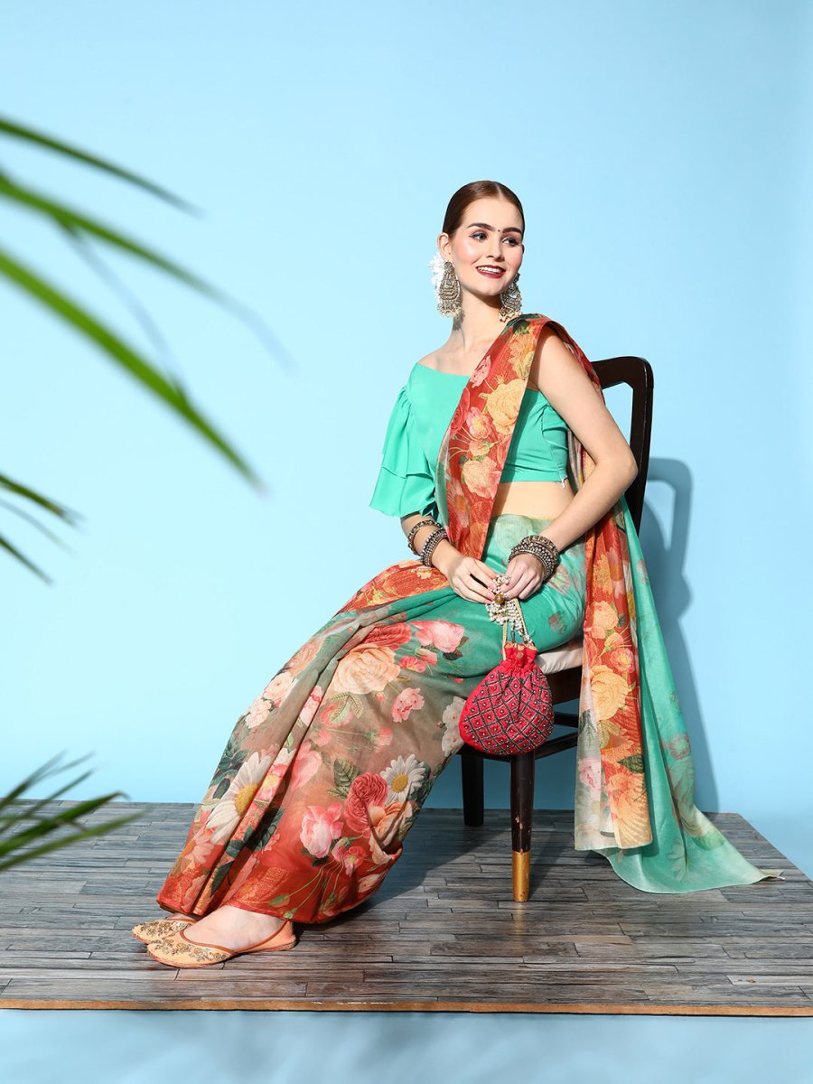 Ahalyaa Floral Printed Saree