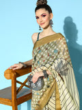 Ahalyaa Floral Chanderi Saree with Solid border