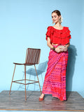 Ahalyaa Geometric Print Chiffon Saree
