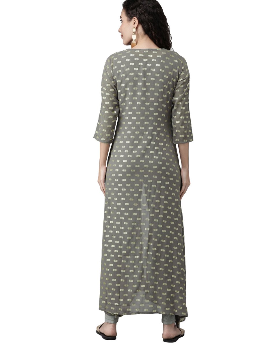 Ahalyaa Women Beautiful Grey Indo Western Set