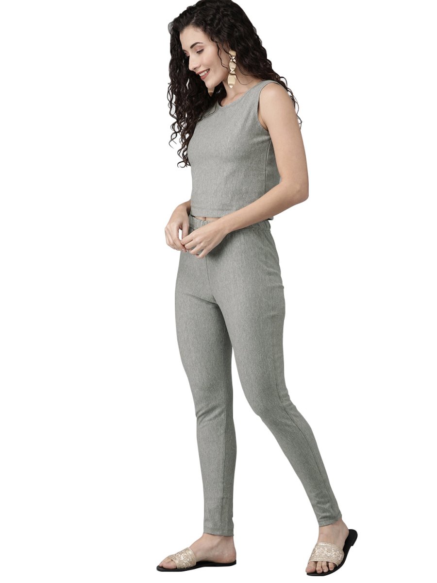 Ahalyaa Women Beautiful Grey Indo Western Set