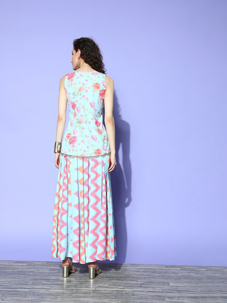 Ahalyaa Printed Top With Palazzos