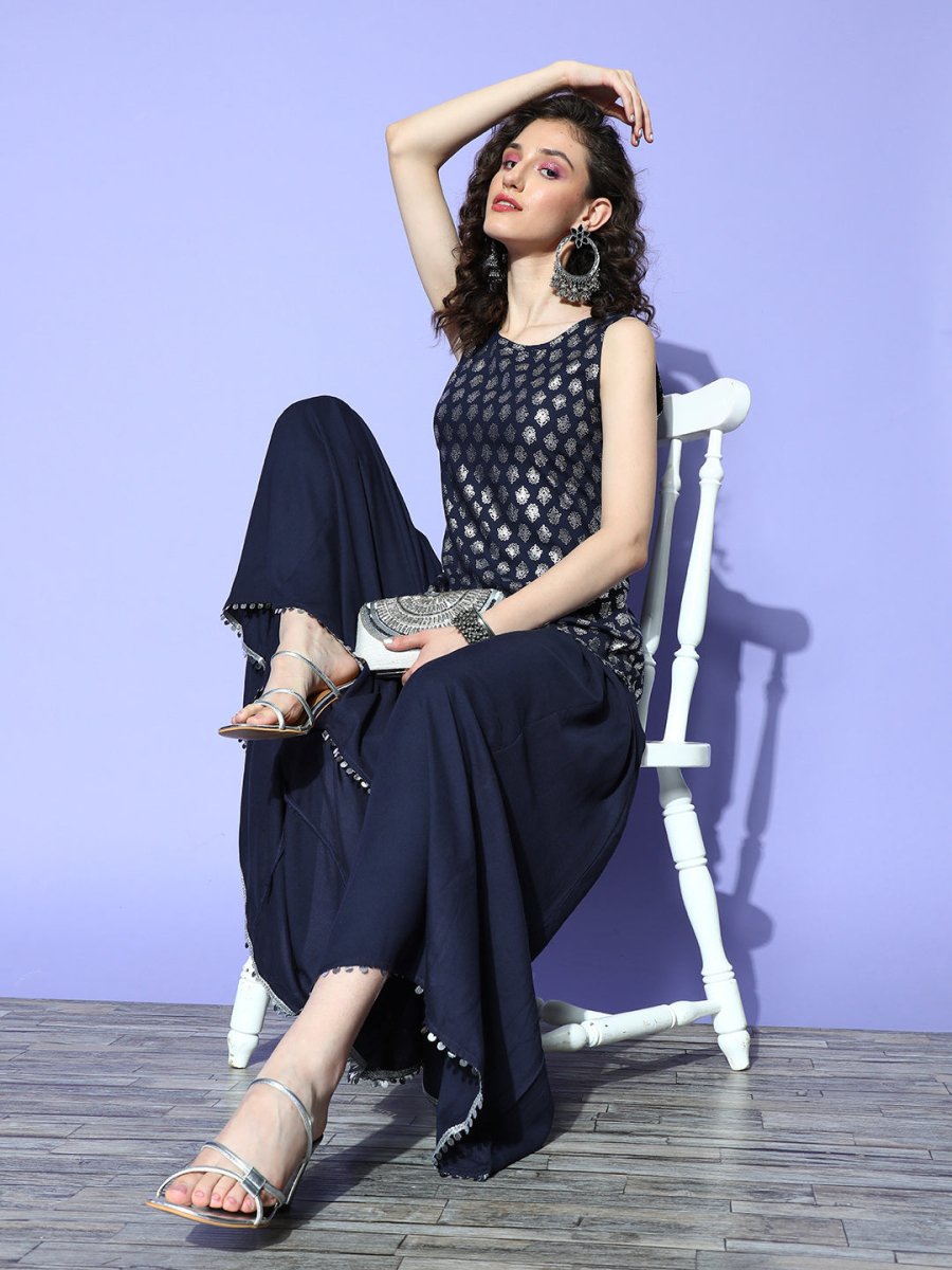 Ahalyaa Woven Design Tunic & Palazzo Co-ords