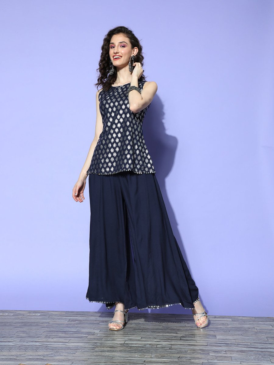 Ahalyaa Woven Design Tunic & Palazzo Co-ords