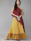 Ahalyaa Women One Shoulder Top with Beautiful Palazzo Set