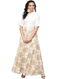 Ahalyaa White Straight Cotton Indowestern Set