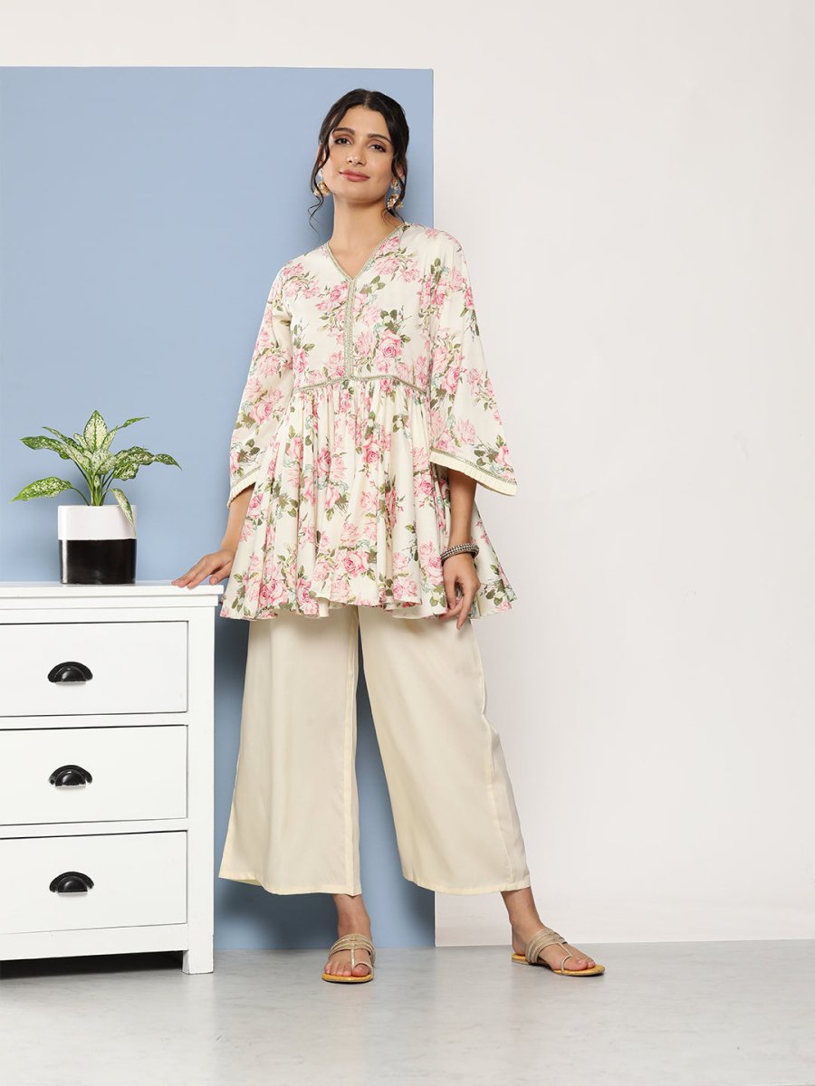 Ahalyaa Women Floral Print Crepe Co-Ords
