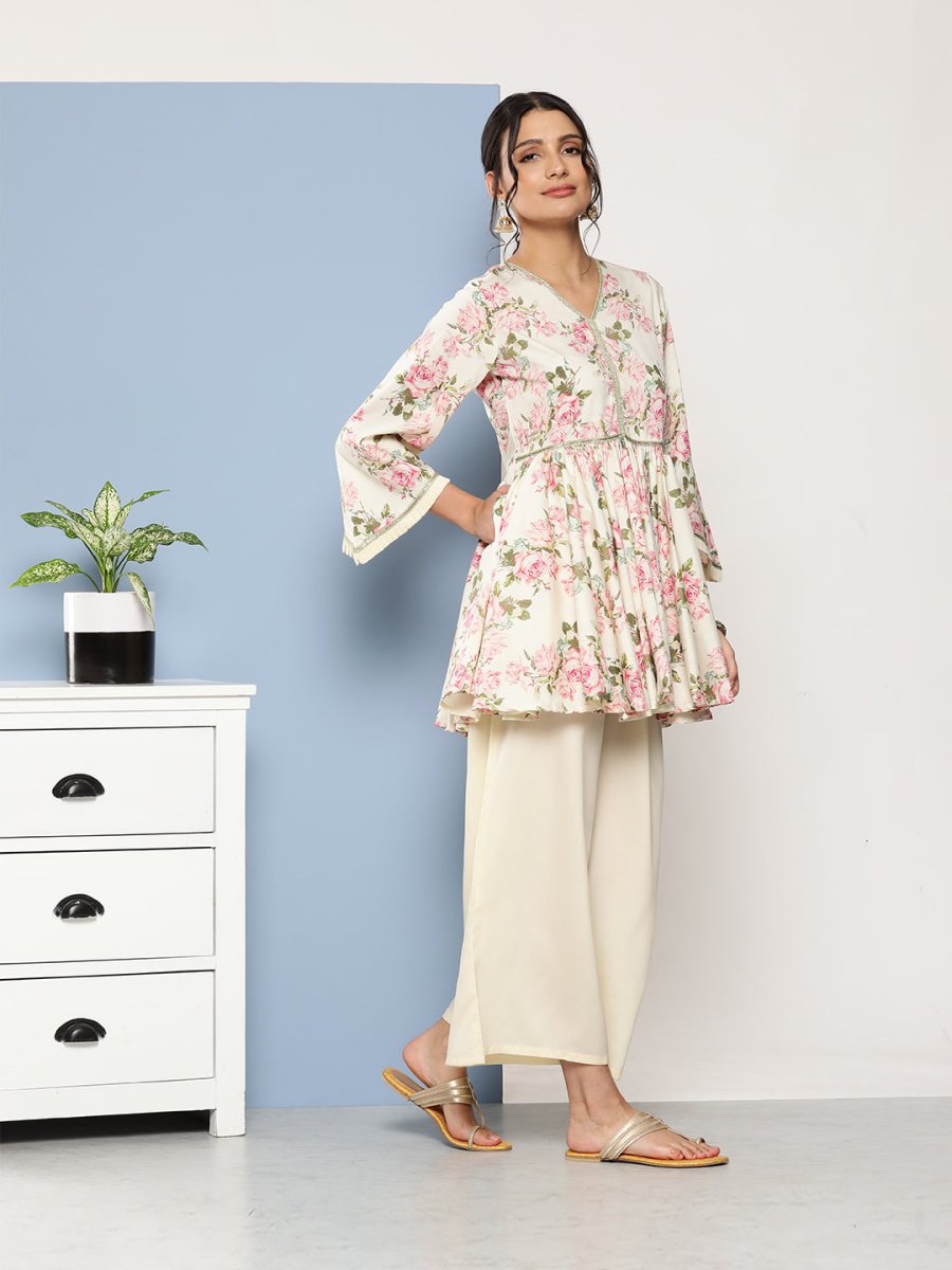 Ahalyaa Women Floral Print Crepe Co-Ords