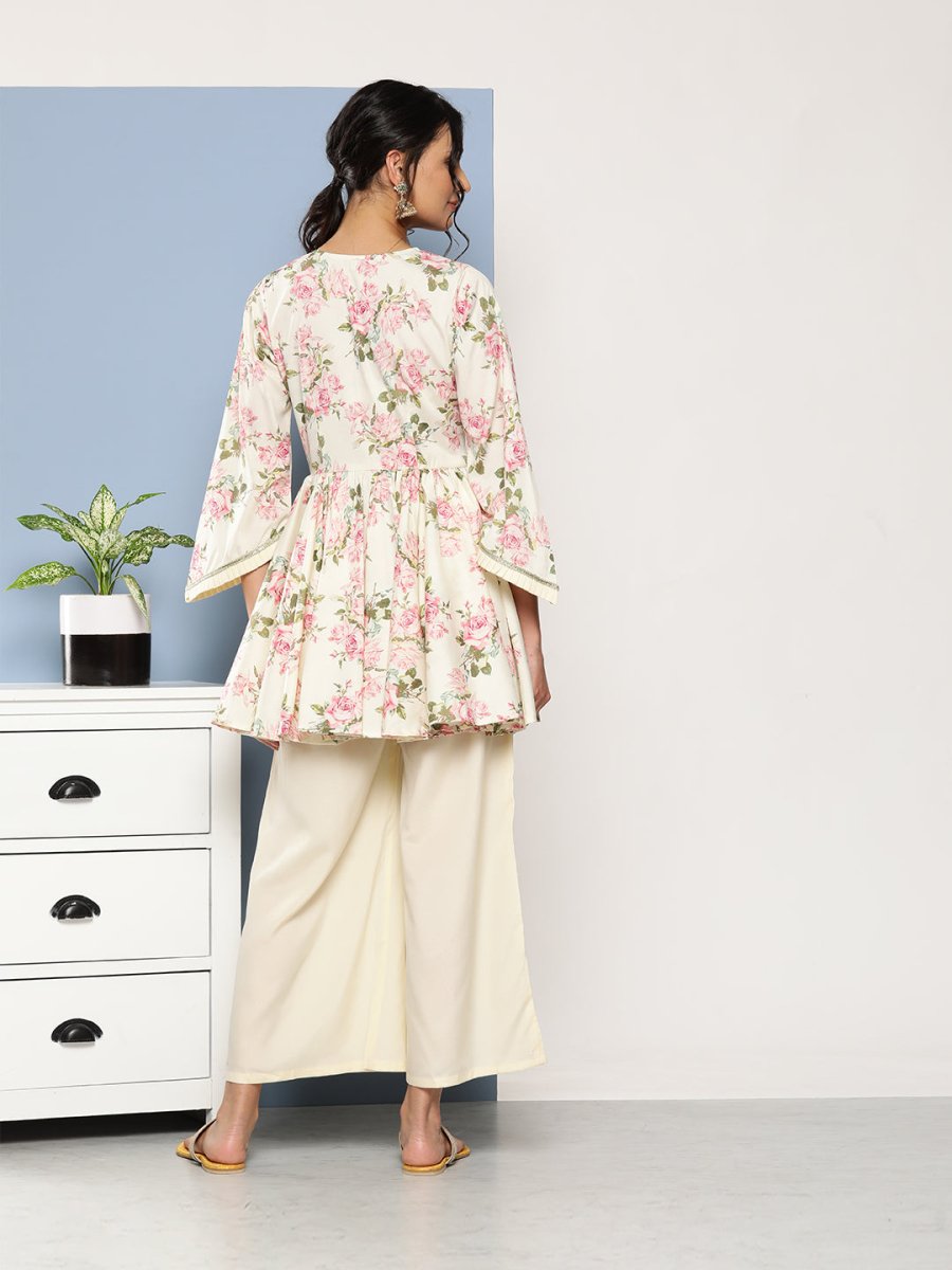 Ahalyaa Women Floral Print Crepe Co-Ords