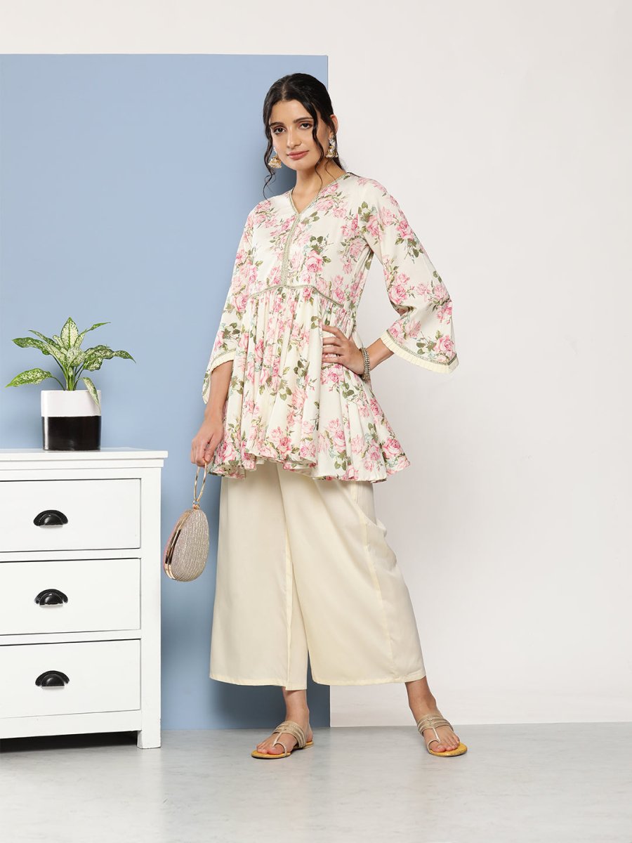 Ahalyaa Women Floral Print Crepe Co-Ords