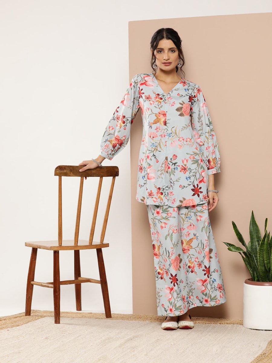 Ahalyaa Women Floral Print Crepe Co-Ords