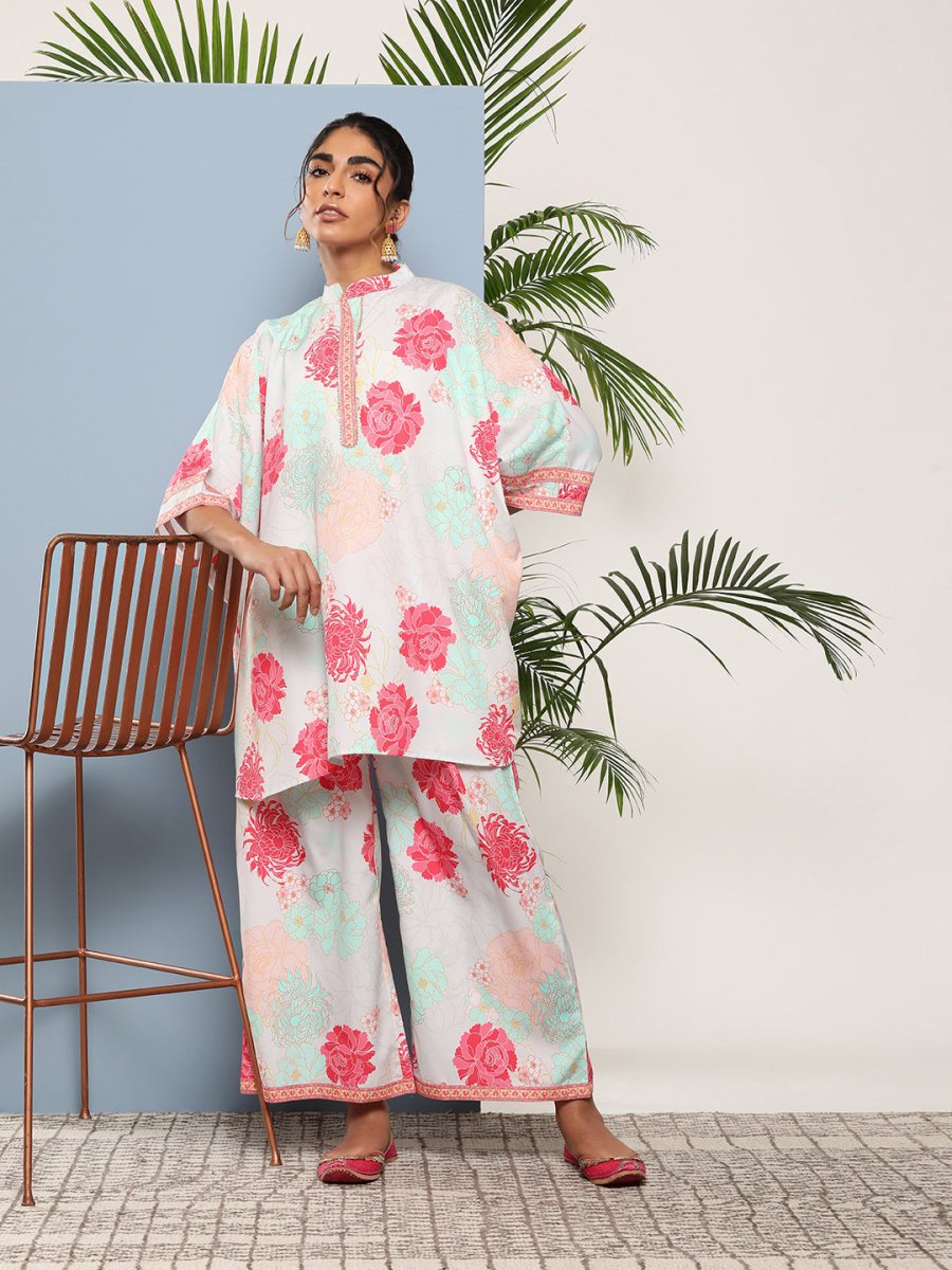 Ahalyaa Women Floral Print Crepe Co-Ords