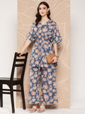 Ahalyaa Printed Crepe Ethnic Tunic With Palazzos