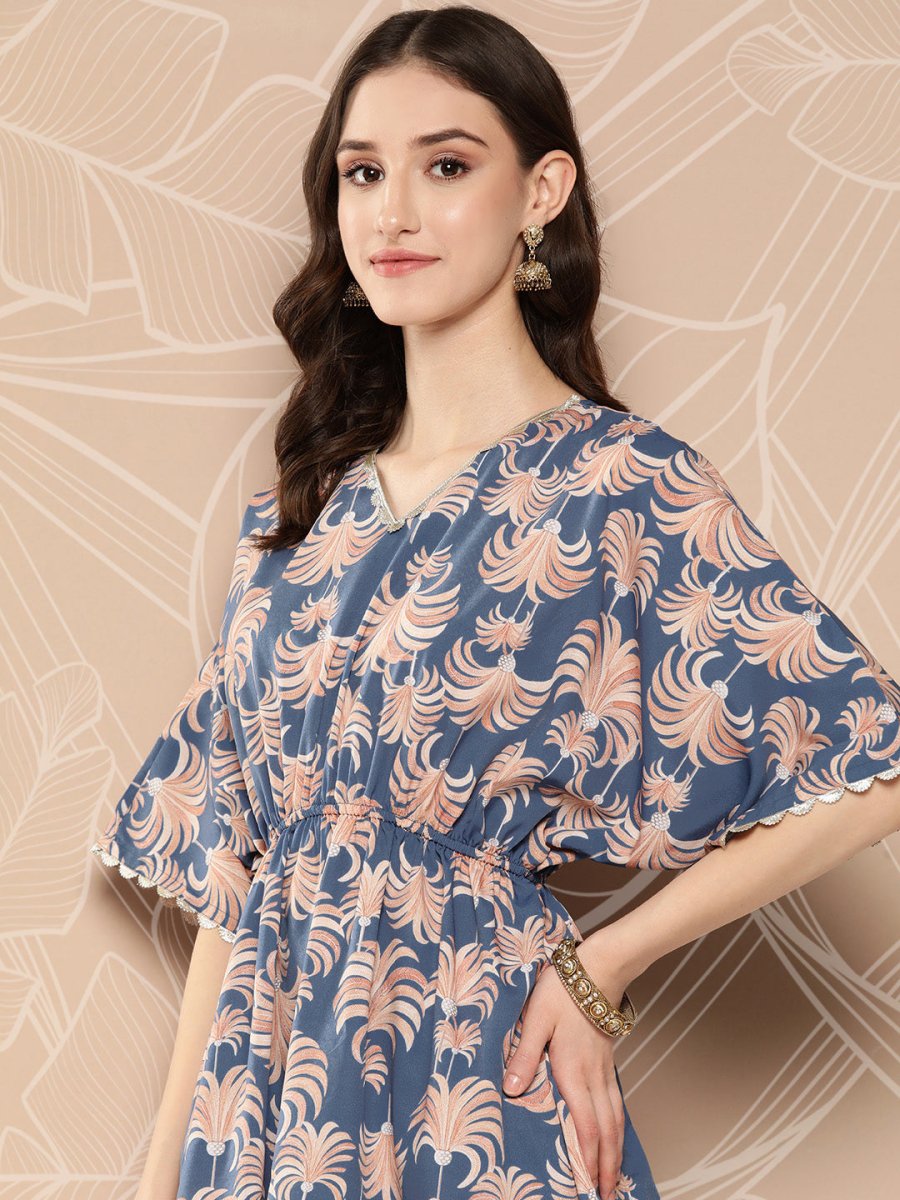 Ahalyaa Printed Crepe Ethnic Tunic With Palazzos