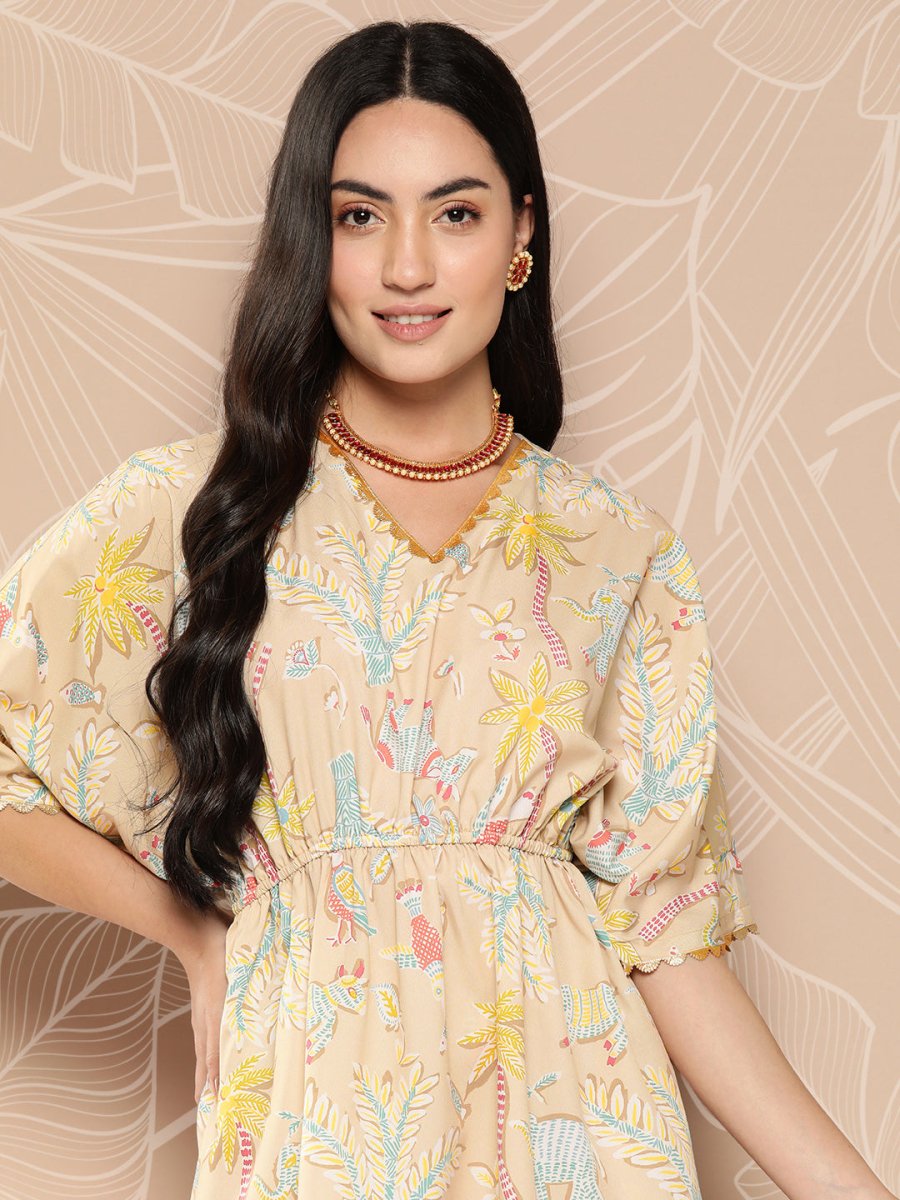 Ahalyaa Women Printed Crepe Tunic With Palazzos
