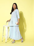 Ahalyaa Printed Cotton Tunic with Palazzos