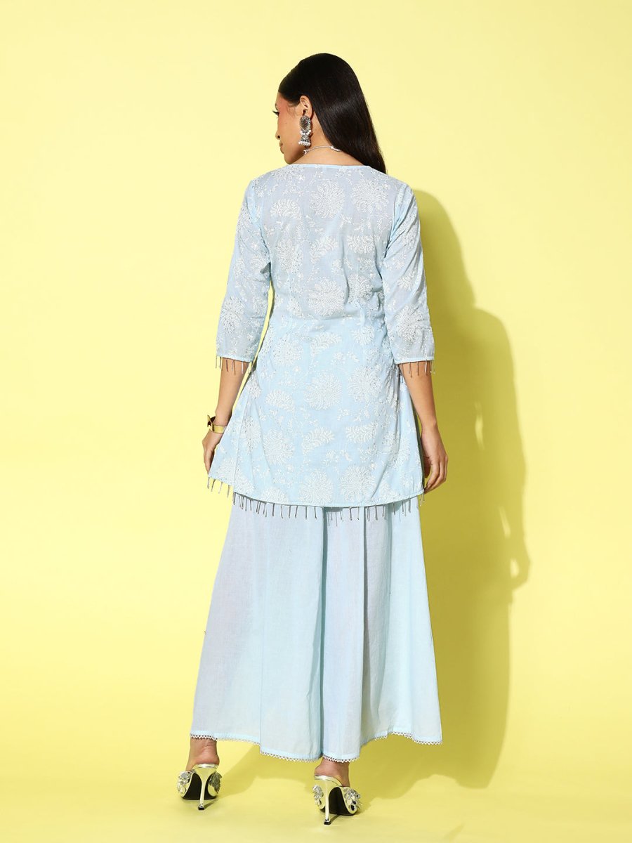 Ahalyaa Printed Cotton Tunic with Palazzos