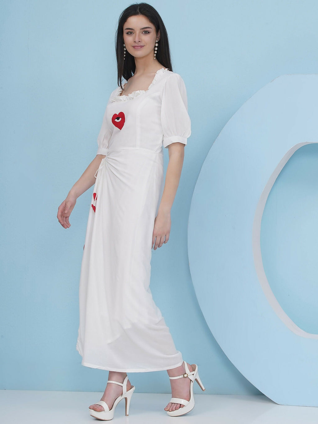 Joban Fashion White Drape Dress