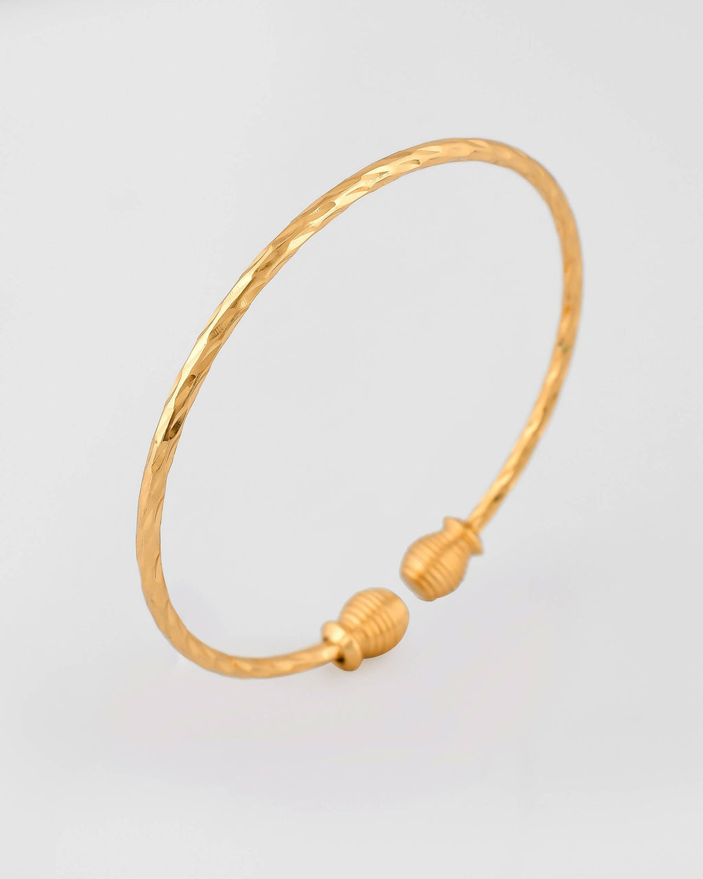 VOJ Stainless Steel Gold-Polished Bangle Set (Pack of 2)