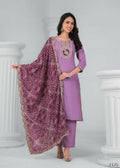 Ethnic Festive Wear Rayon Wine Stitched Suit With Dupatta - Tanisha