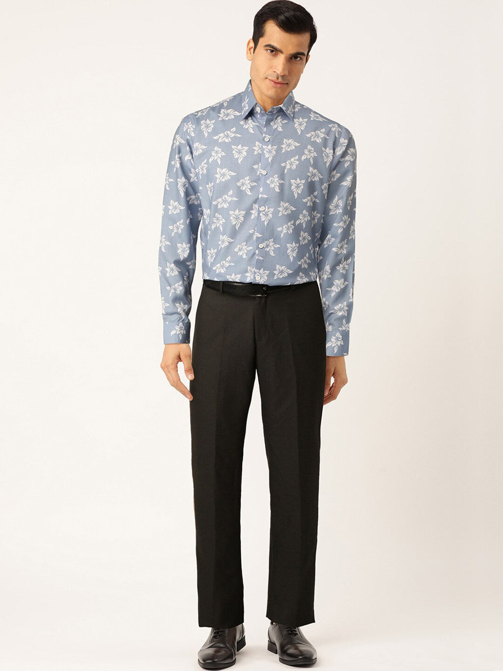 Jainish Blue Men's Cotton Printed Formal Shirt's ( SF 755Sky )