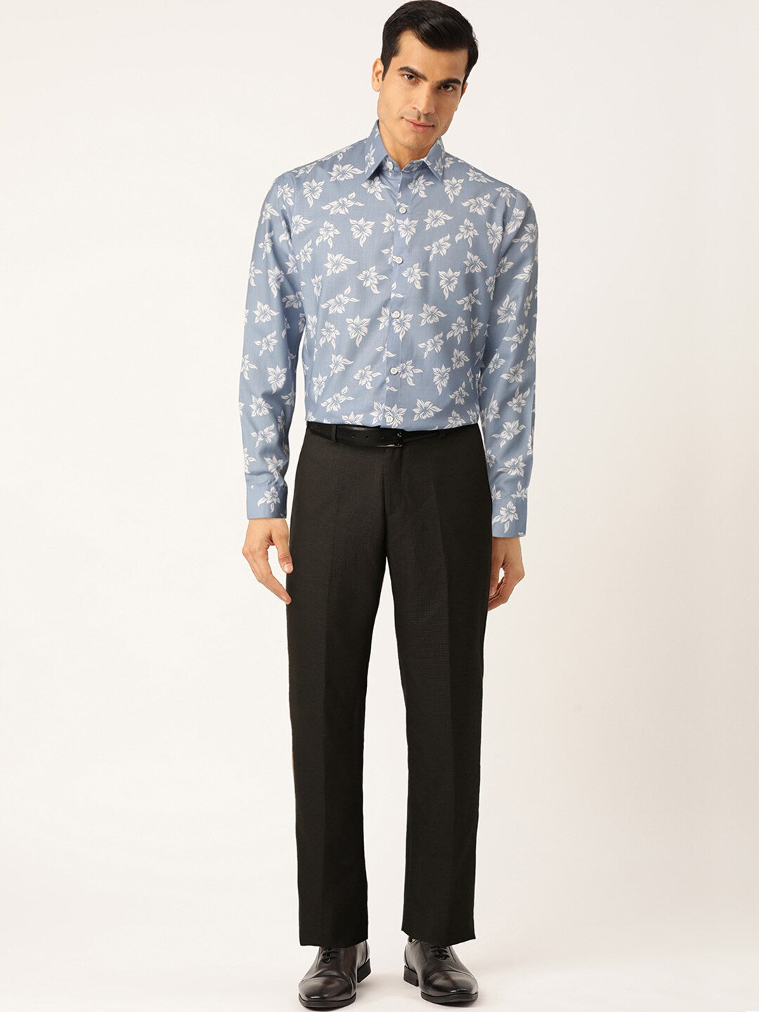 Jainish Blue Men's Cotton Printed Formal Shirt's ( SF 755Sky )