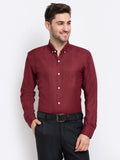 Jainish Maroon Men's Button Down Collar Cotton Formal Shirt ( SF 785Maroon )