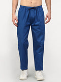 Jainish Men's Cotton Solid Track Pants - Blue