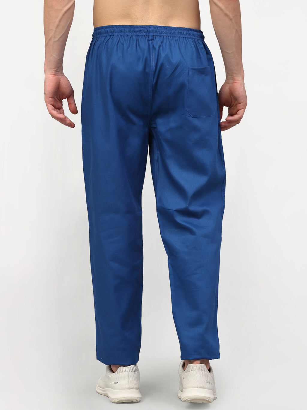 Jainish Men's Cotton Solid Track Pants - Blue