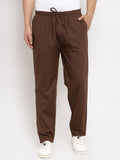 Jainish Men's Brown Solid Cotton Track Pants ( JOG 011Coffee )