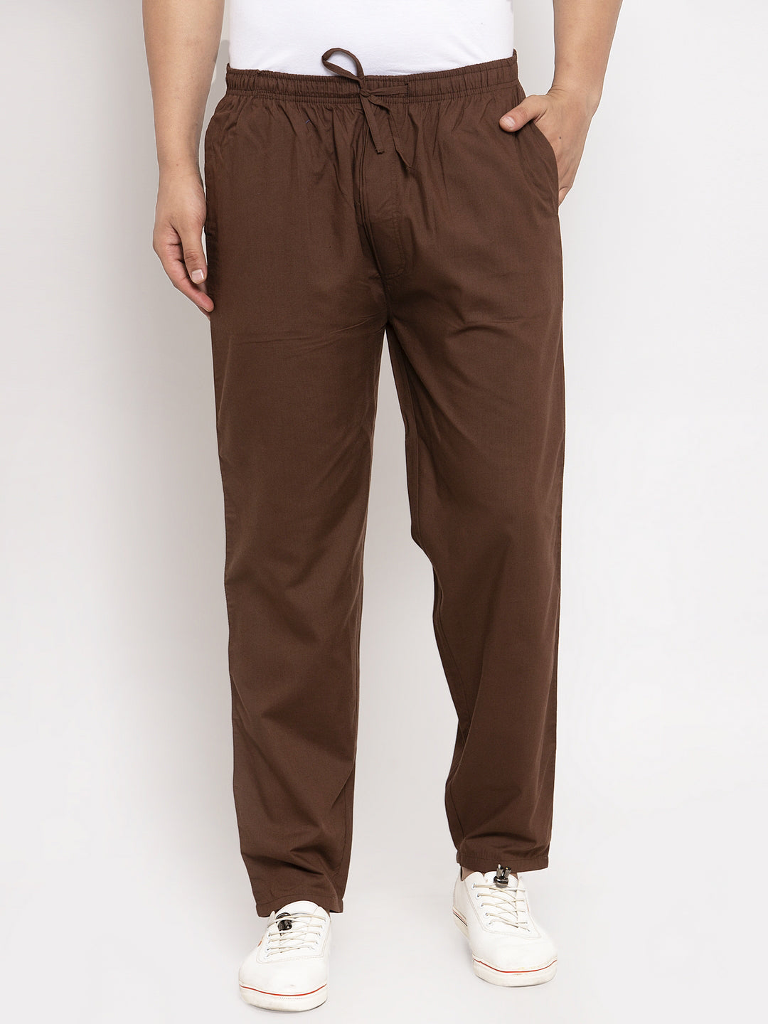Jainish Men's Brown Solid Cotton Track Pants ( JOG 011Coffee )