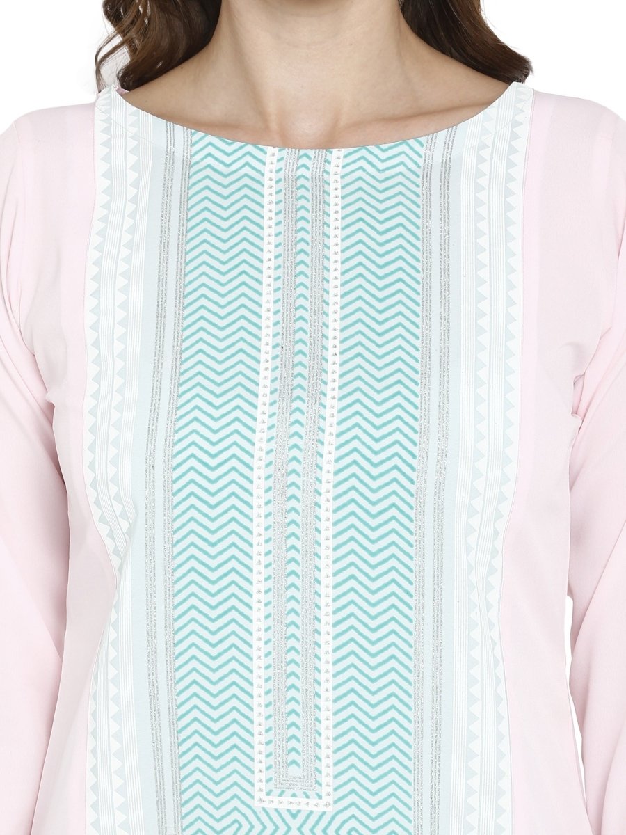 Ahalyaa Women Pink Printed Straight Kurta