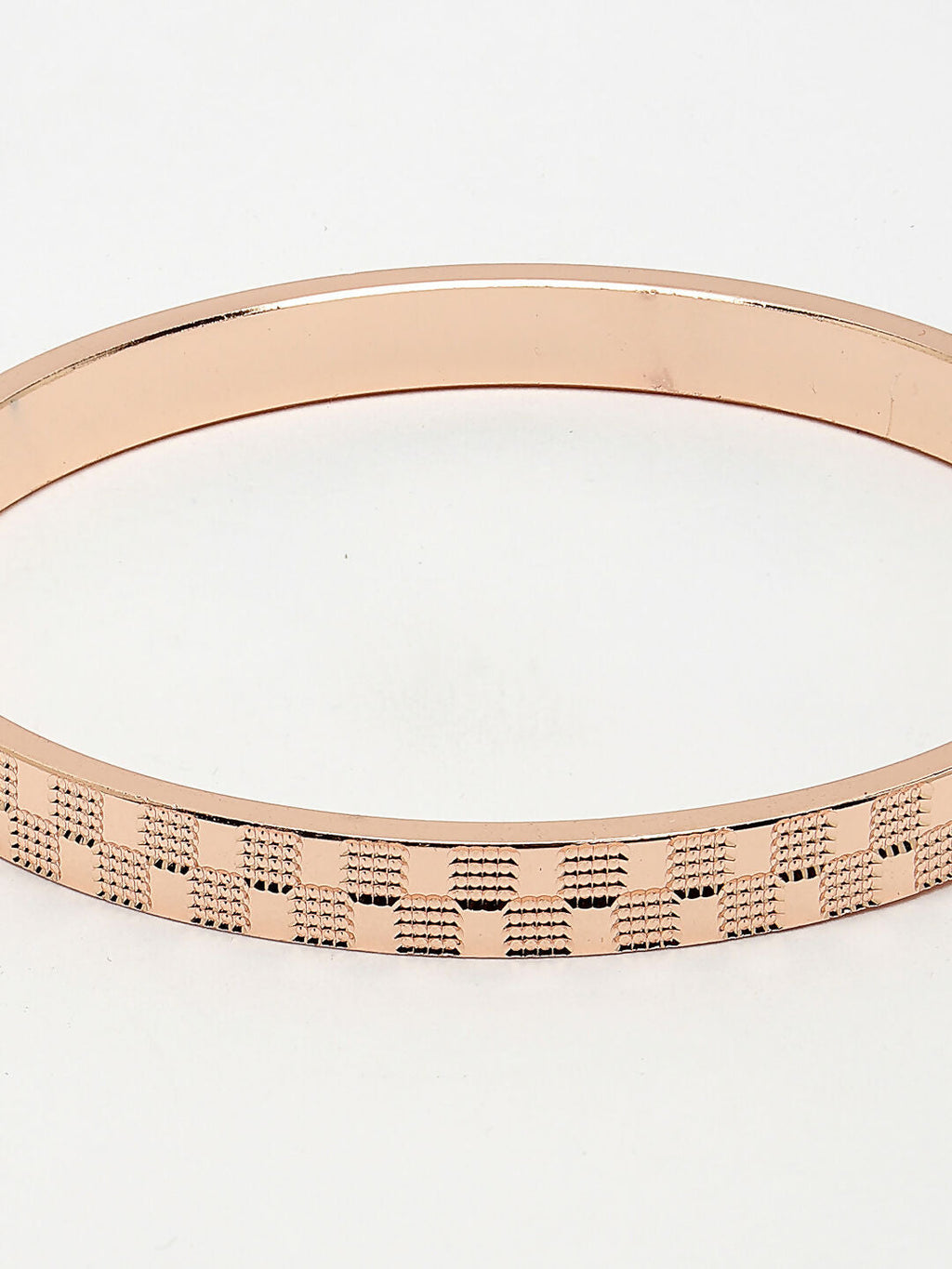 NVR Men's Rose Gold Stainless Steel Kada Bracelet