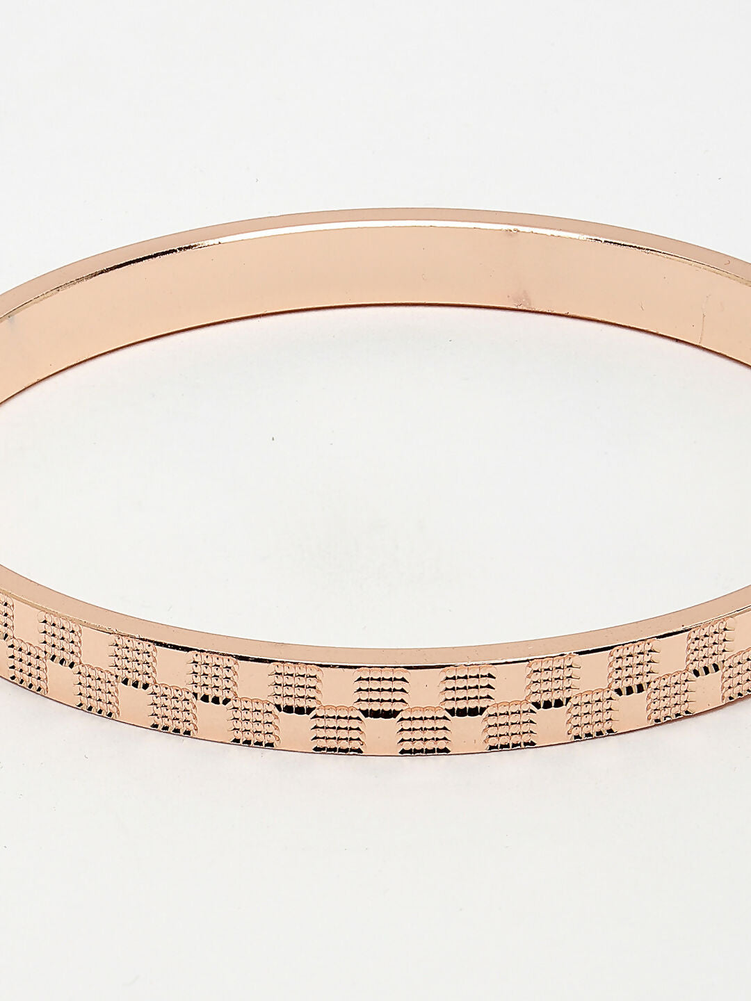 NVR Men's Rose Gold Stainless Steel Kada Bracelet