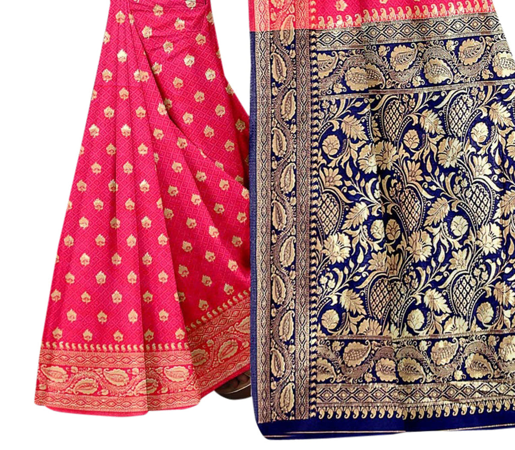 Vamika Pink Weaving Banarasi Jacquard Saree