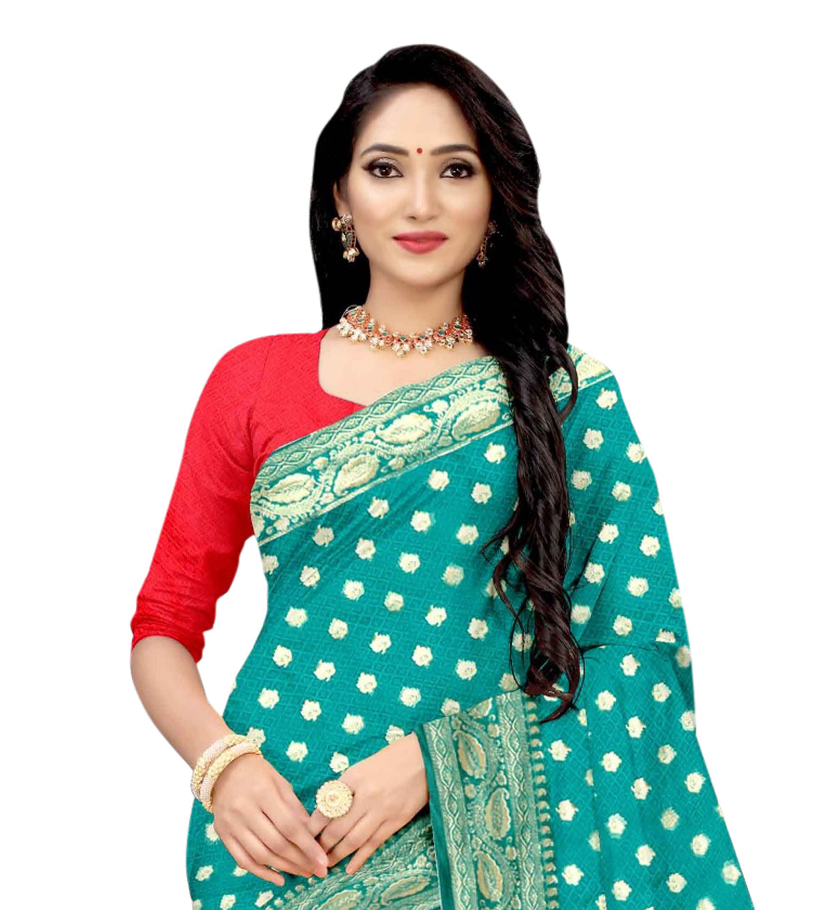 Vamika Rama Green Weaving Banarasi Jacquard Saree