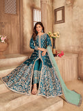 Myra Rama Art silk Embroidered Pant Style Anarkali Suit