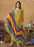 Vegaa Fashion Yellow Chinon Silk Embroidered Salwar Suit
