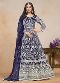 Vegaa Fashion Blue Net Embroidered Designer Anarkali Suit